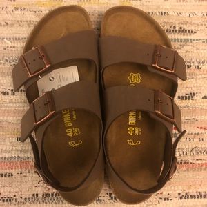 NWT Birkenstock Birkibuc Sandals Mocha 40/9-9.5